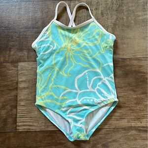 Lilly Pulitzer floral one piece cross back straps